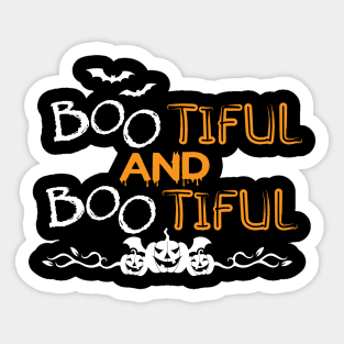 Boo-Tiful and Boo-Tiful - Halloween Funny Jokes Sticker